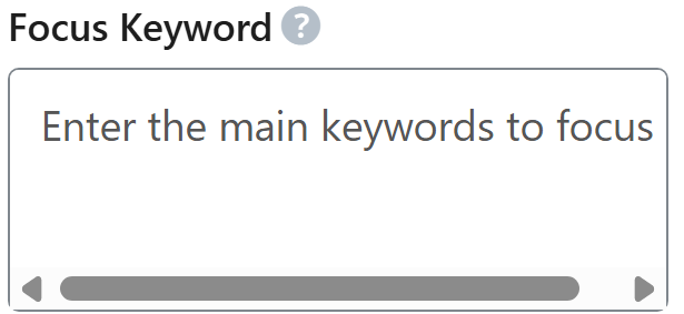 Content Editor Focus Keyword