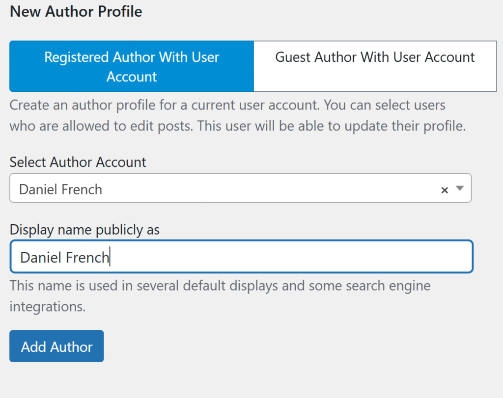 New Author Profile