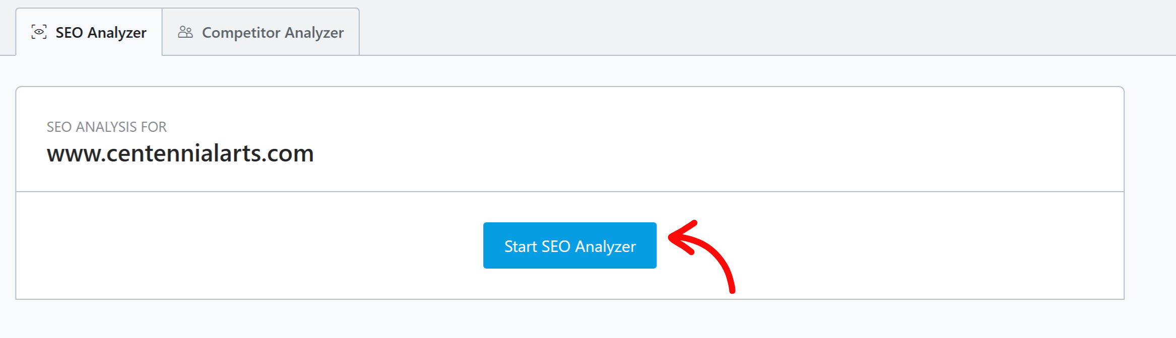 Start SEO Analyzer with Arrows